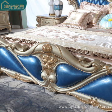 french European king leather bed furniture